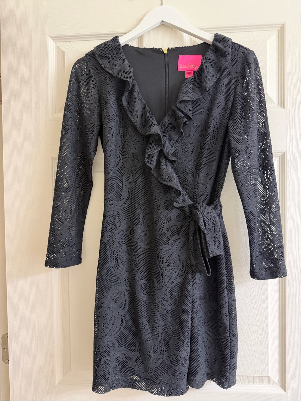 Lilly Pulitzer Black Tiki Ruffle Wrap Romper